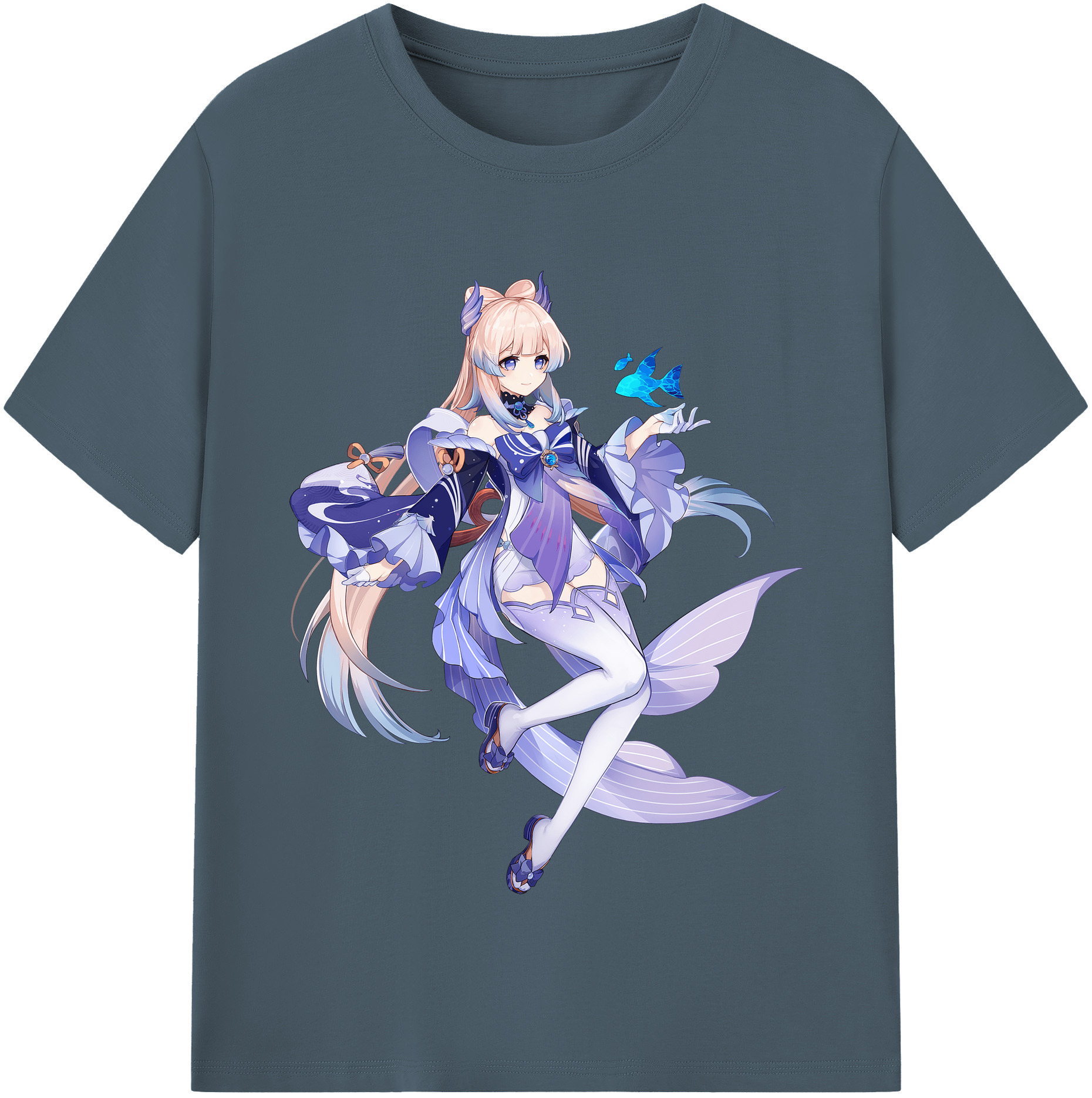 げんし神 珊瑚宮心海 サンゴノミヤ・ココミ genshin Sangonomiya Kokomi 綿100％半袖Tシャツ（フロントプリント）